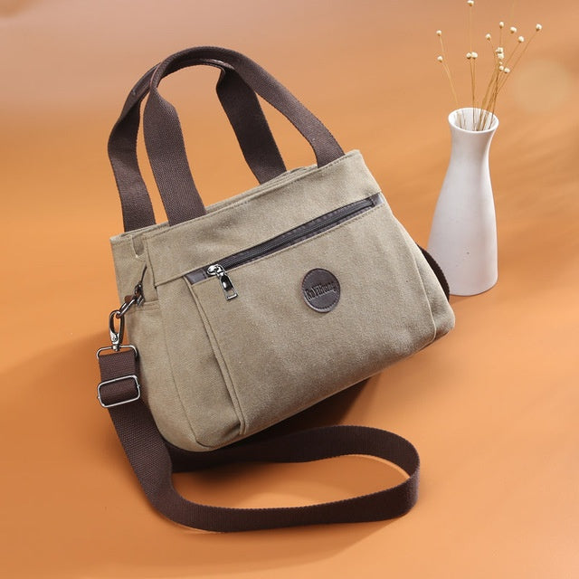 Multi-compartment canvas bag