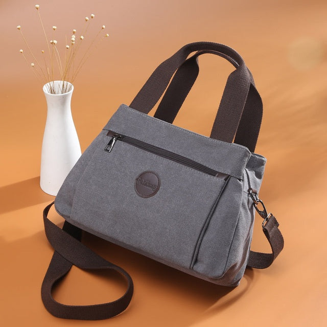 Multi-compartment canvas bag