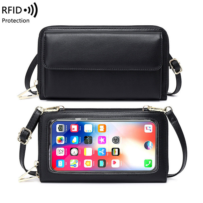 Touch Screen Phone Bag Women's Crossbody Anti-theft Swiping Long Wallet