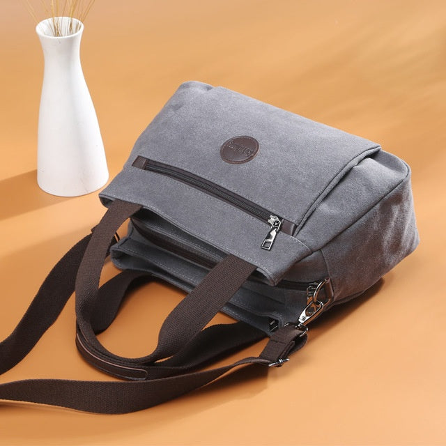 Multi-compartment canvas bag